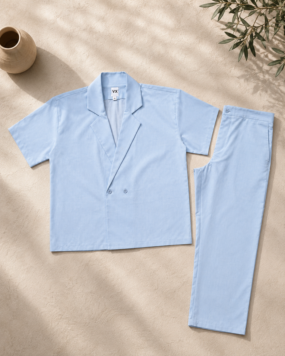 Set linen baby blue